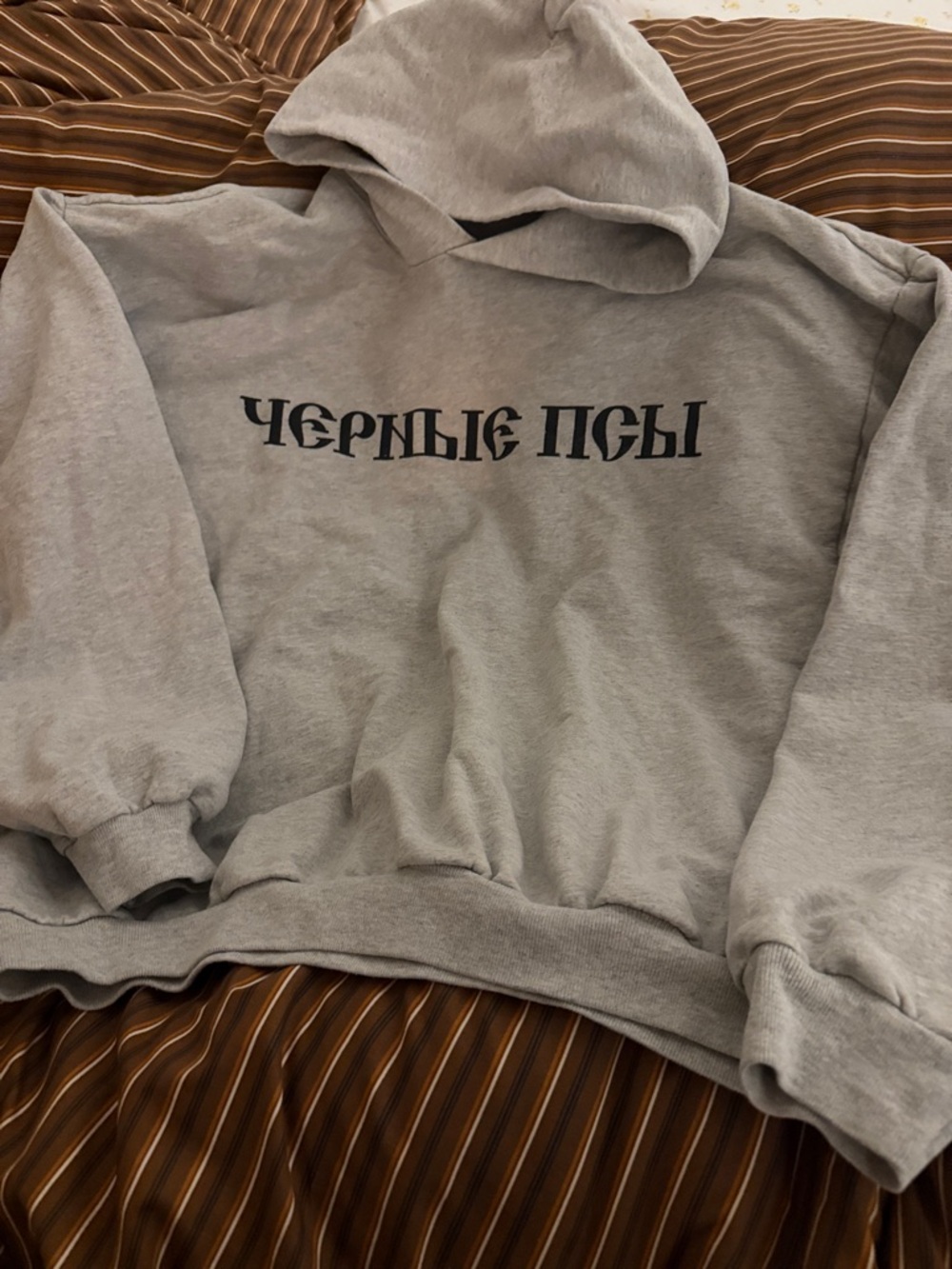 Kanye West Yeezy × Gosha Rubchinskiy Black Dogs Hoodie Men Sz 1 M/L Grey YZY